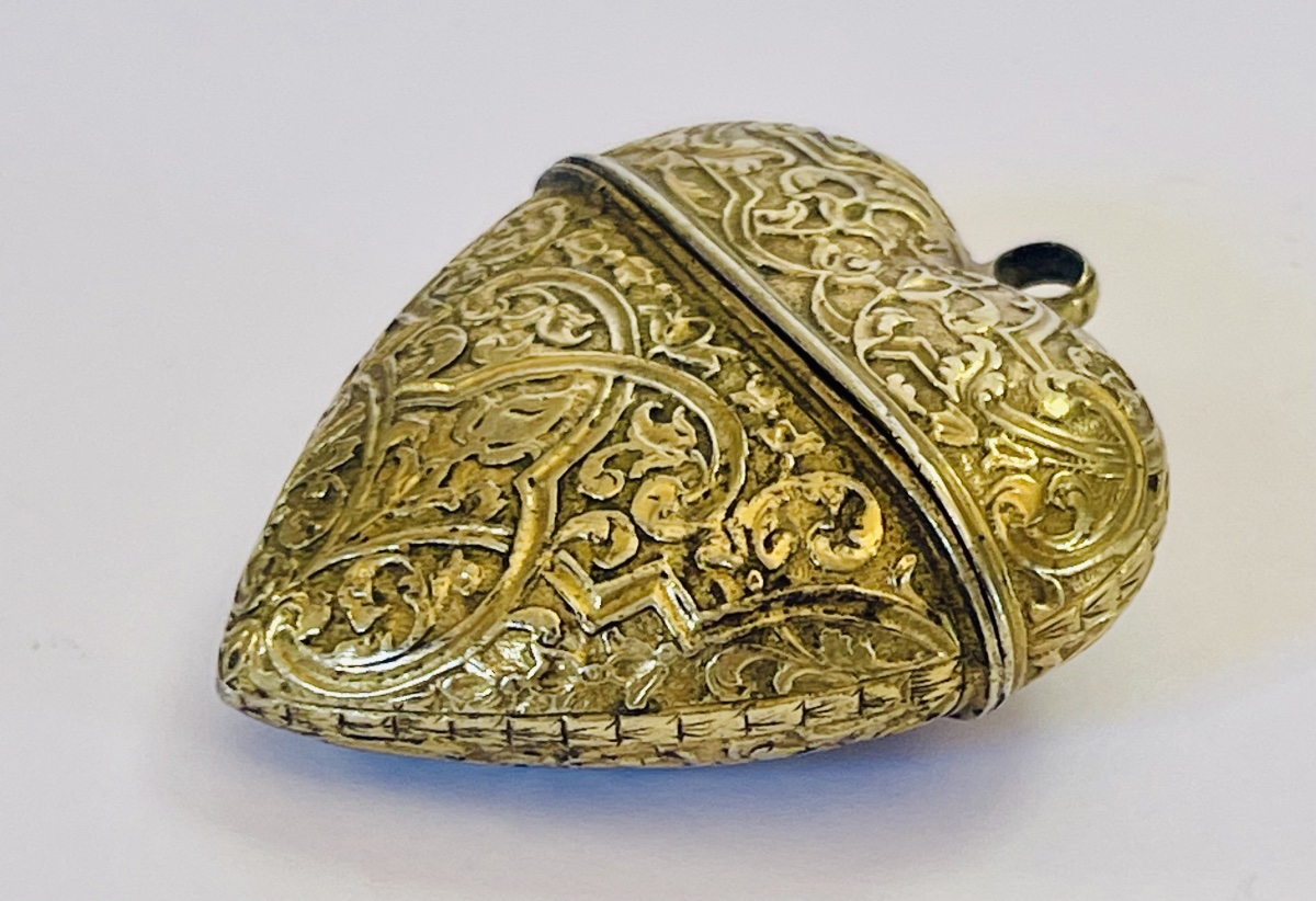 Pendentif en forme de cœur ouvrant en vermeil -photo-4